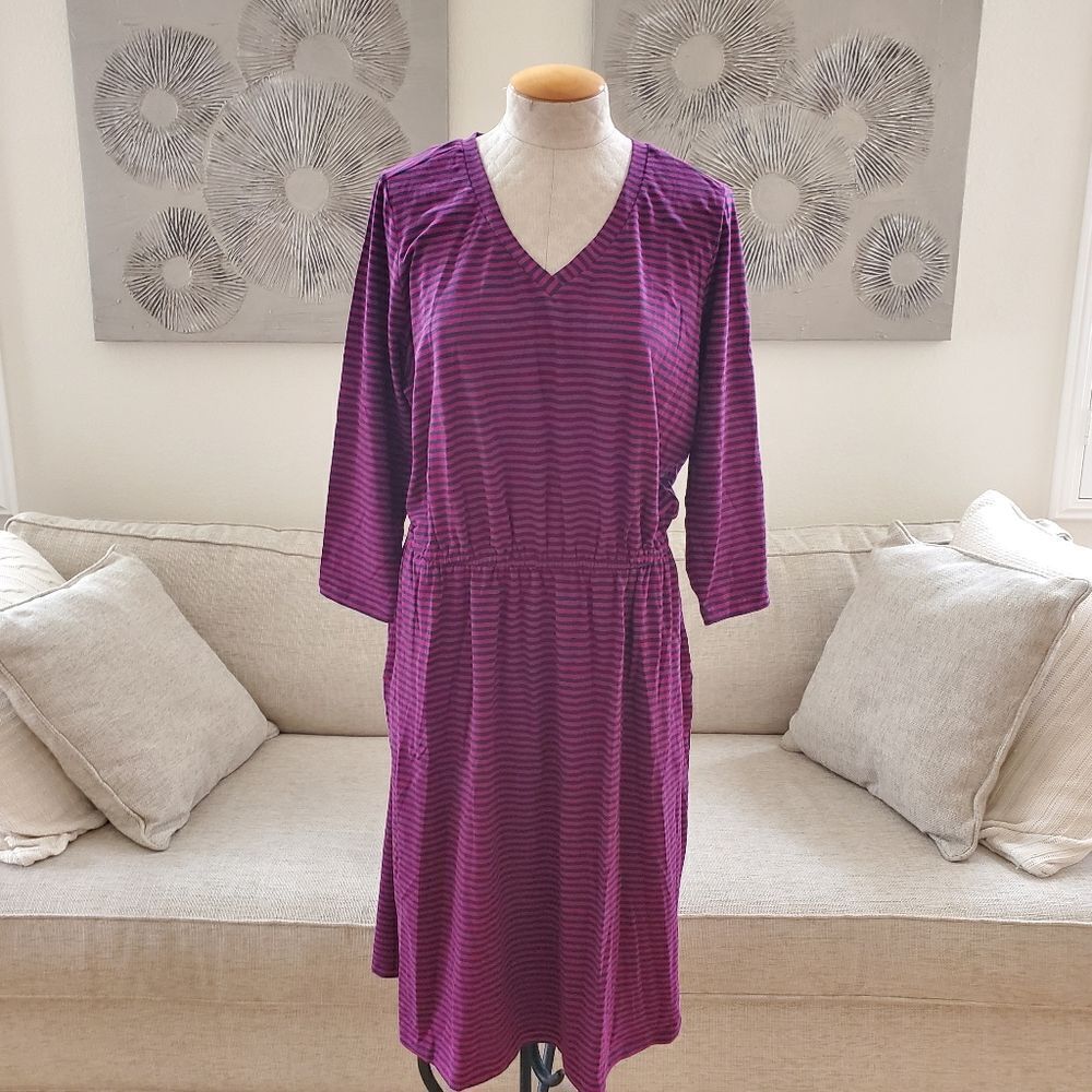 Joules | Three-Quarter Sleeve Blouson Dress sz 12 - Picture 5 of 15